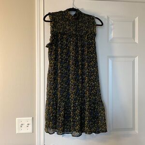 Sheer Floral Wild Fable Rouched Neck